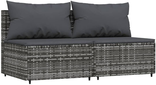 Garten- und Outdoor-Möbelsets 3 Stück Grau mit Kissen
