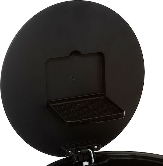5Five Delta Metallic Waste Bin with Pedal Black 30lt