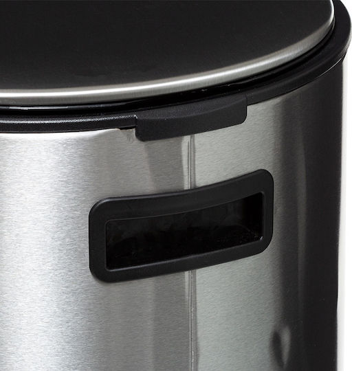 5Five Delta Metallic Waste Bin with Pedal Silver 30lt