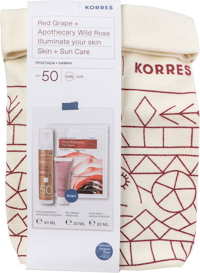 Korres Red Grape & Apothecary Wild Rose Set with Sunscreen Face Cream