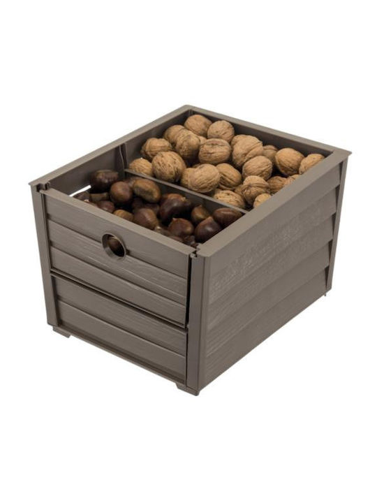 Bama Πλαστικό Κουτί Αποθήκευσης με Καπάκι Taupe 23.5x28x20cm