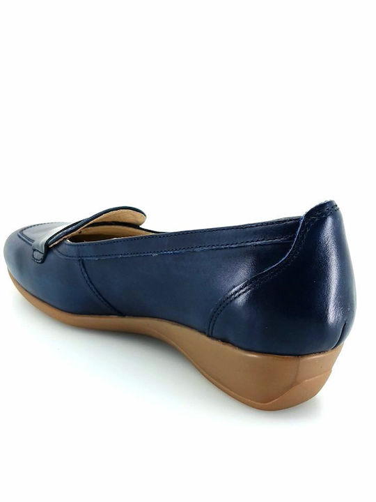 Δερμάτινα Γυναικεία Loafers σε Μπλε Χρώμα
