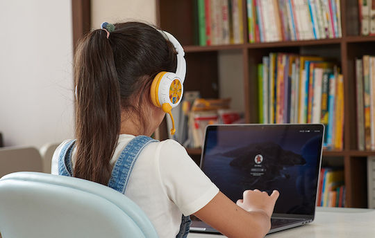 BuddyPhones School+ Wireless On Ear Multimedia Headphone with Microphone USB-C / Bluetooth White