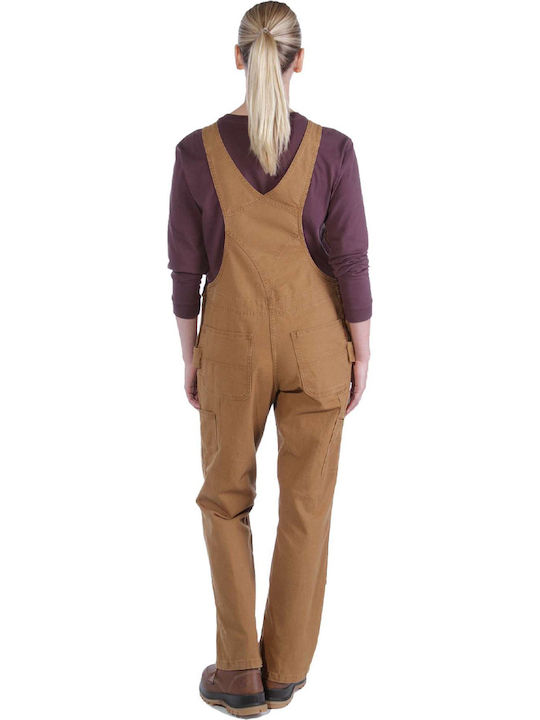 Carhartt Double Front Rigby Bib Overall Women's Jumpsuit Brown