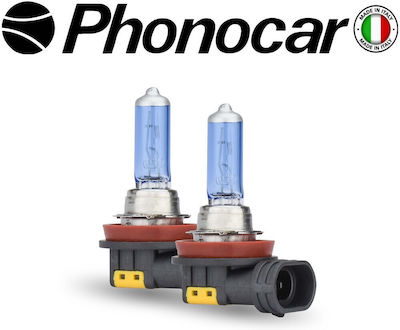Phonocar Λάμπες Αυτοκινήτου H8 Αλογόνου 4200K Φυσικό Λευκό 12V 35W 2τμχ