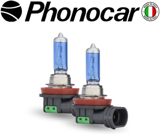 Phonocar Лампи Автомобила H11 Халогенни 4200К Неутрално бяло 12V 55W 2бр