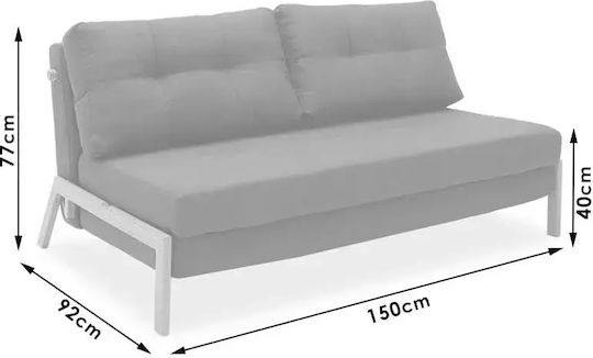 Pakketo Fancy Doppelsitzer Sofa Bett Anthrazit 150x92x77cm