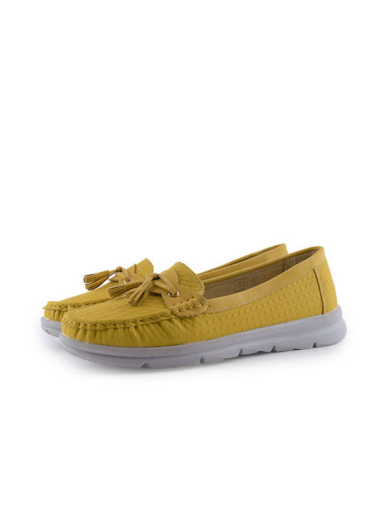 B-Soft Women's Leather Loafers Yellow