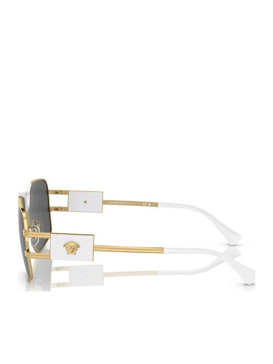 Versace Unisex Γυαλιά Ηλίου με Χρυσό Μεταλλικό Σκελετό και Γκρι Φακό