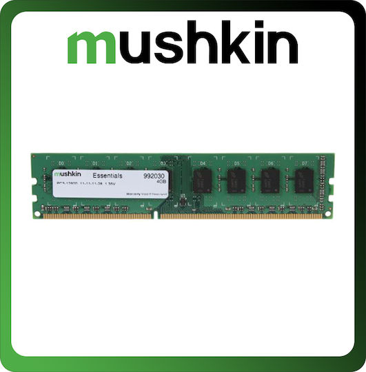 Mushkin Essentials DDR3 με Module 1x4GB και Ταχύτητα 1600 για Desktop