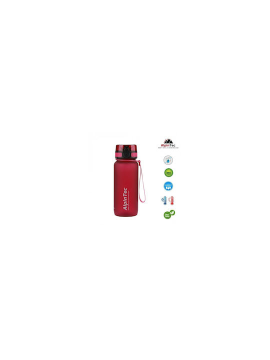 AlpinPro Plastic Water Bottle 650ml Red