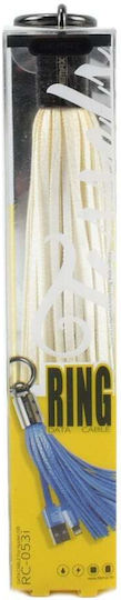 Remax Keychain USB to Lightning Cable Λευκό 0.08m (Tassels Ring)