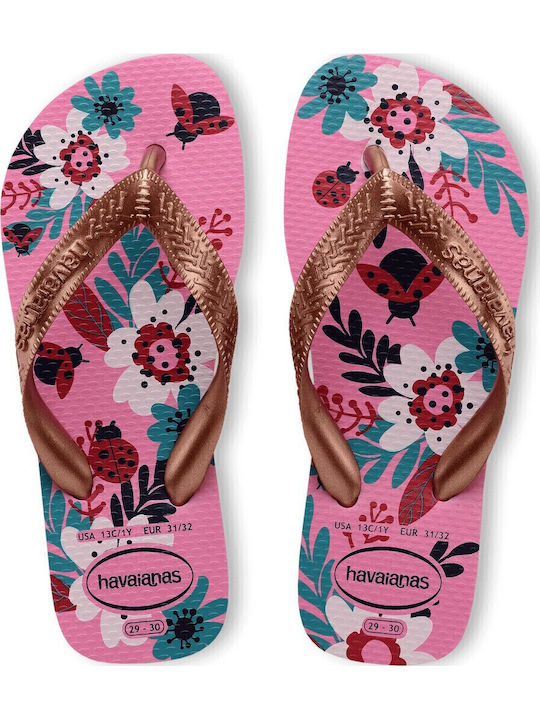 Șlapi pentru copii Flip Flops Roz Flores