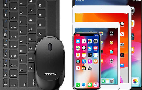 Omoton KB066 Ασύρματο Bluetooth Σετ Πληκτρολόγιο & Ποντίκι Αγγλικό US