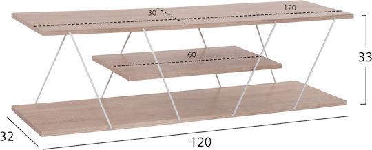 Tars Floor-standing Sonama / White 120x32x33 cm Tars Floor-standing Sonama / White 120x32x33 cm