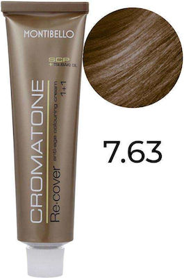 Montibello Cromatone Re.cover Anti-Age Hair Dye 7.63 Blonde Brown Gold 60ml