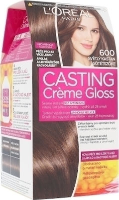 L'Oreal Paris Casting Creme Gloss Комплект Боя за Коса Без амоняк 600 Светлокафяво 48мл