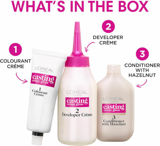 L'Oreal Paris Casting Creme Gloss Vopsea Temporară De Păr Fără Amoniac 600 Castaniu Deschis 48ml