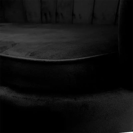 Daimon Doppelsitzer Sofa Samt Black Velvet-Black Metal 134x70x77cm