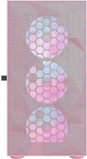 Darkflash DLM21 Mesh Gaming Midi Tower Computer Case with Window Panel Pink