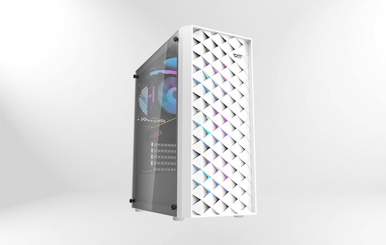 Darkflash DK351 Gaming Midi Tower Κουτί Υπολογιστή με Πλαϊνό Παράθυρο Λευκό