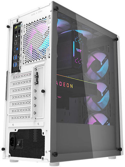Darkflash DK351 Gaming Midi Tower Κουτί Υπολογιστή με Πλαϊνό Παράθυρο Λευκό