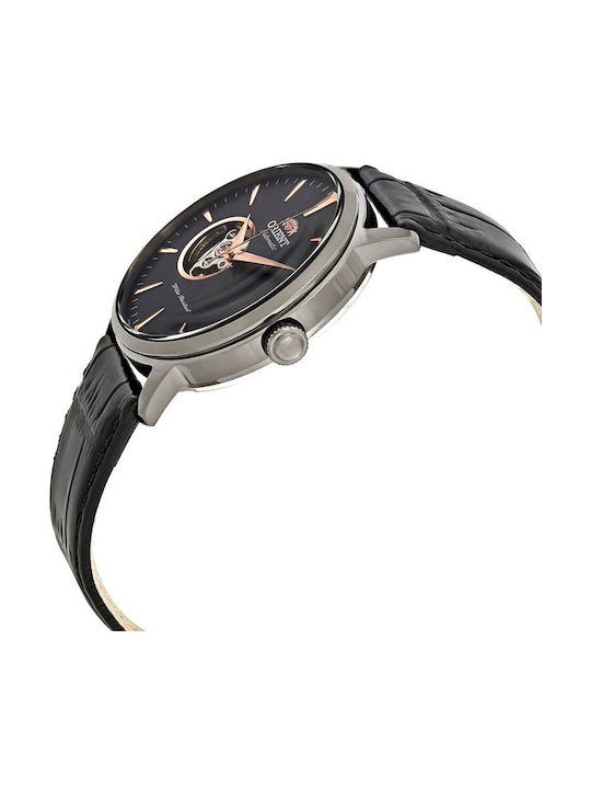 Orient Men's Watch 41mm Automatic with Black Leather Strap