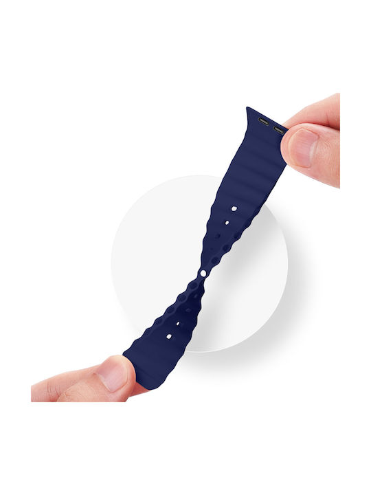 Dux Ducis Oceanwave Version Strap Silicone Navy Blue (Apple Watch 8, 7, 6, 5, 4, 3, 2, SE)