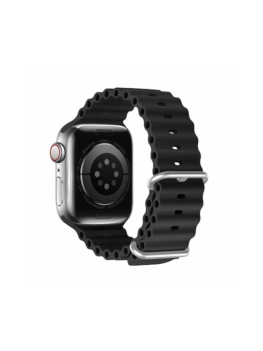 Dux Ducis Oceanwave Version Strap Silicone Black (Apple Watch 42/44/45mm)