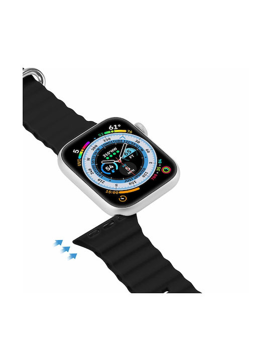 Dux Ducis Oceanwave Version Strap Silicone Black (Apple Watch 44/45/46mm/Ultra 49mm)