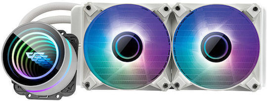 Darkflash DX-240 V2.6 v2 Υδρόψυξη AIO CPU με 2 Ανεμιστήρες 120mm και ARGB Φωτισμό Λευκή