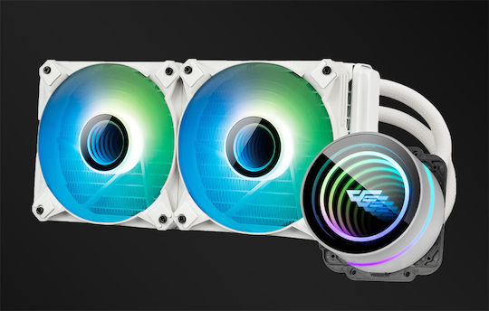 Darkflash DX-240 V2.6 v2 Υδρόψυξη AIO CPU με 2 Ανεμιστήρες 120mm και ARGB Φωτισμό Λευκή