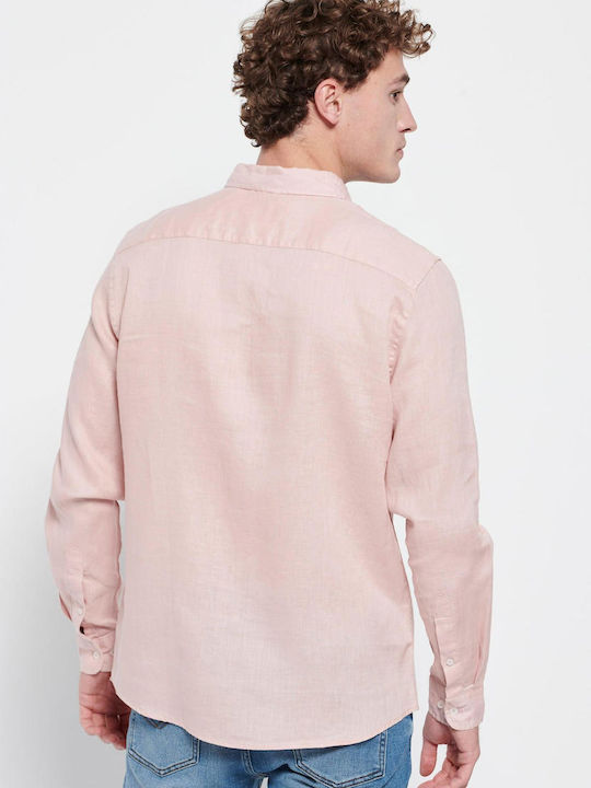 FBM007-00105 Long-sleeved Linen Shirt Vintage Pink