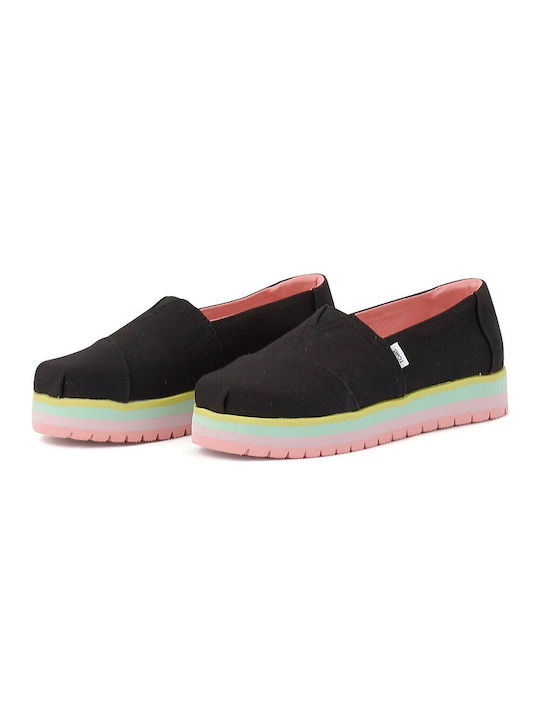 Toms Espadrile pentru Copii Slip-on Negre Alp Platform