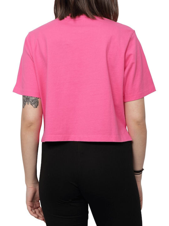 Jack & Jones Damen Sportliches Crop Top Kurzärmelig Carmine Rose