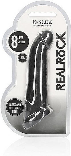Shots RealRock Penis Sleeve Penis Extension Black 20cm