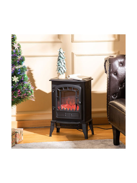 HomCom Boden Elektrischer Kamin 2000W 39x56cm Schwarz