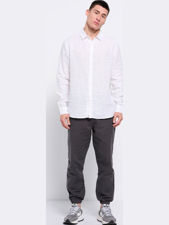 FBM007-00105 Long-sleeved Linen Shirt White