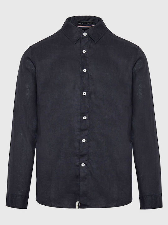 FBM007-00105 Long-sleeved Linen Shirt Black