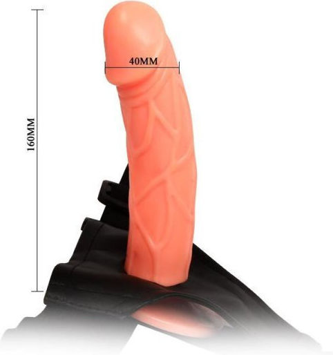 Baile Strap-On Hollow Dildo Harness with Dildo 15.5cm in skin color