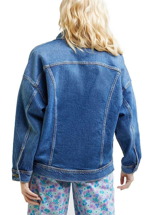 Lee Kurz Damen Jeansjacke Blau