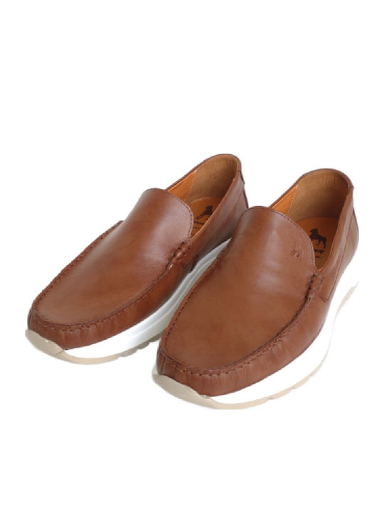 Leder Herren Mokassins in Tabac Braun Farbe