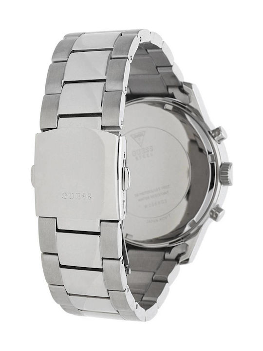 Guess Men's Watch 42mm Chronograph Battery with Silver Metal Bracelet