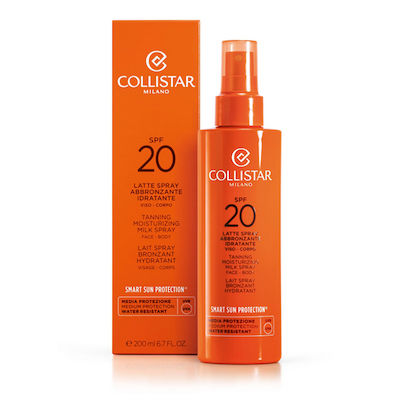 Collistar Tanning Moisturising Milk Crema protectie solara Loțiune pentru Corp SPF20 în Spray 200ml