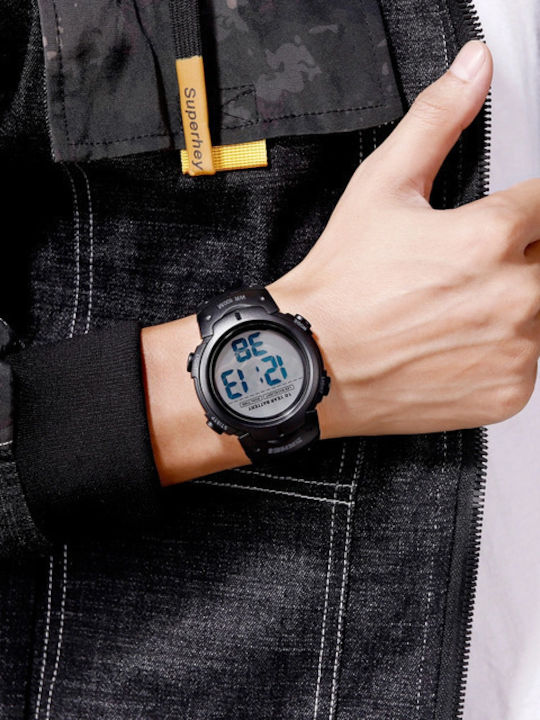 Skmei 1560 Digital Men's Watch 45mm Battery with Rubber Strap Black / Grey
