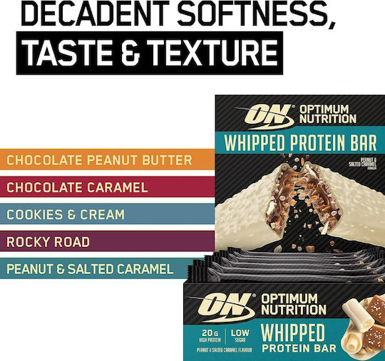 Optimum Nutrition Whipped Bars with 20gr Protein & Flavor Salted Peanut Caramel 10x60gr