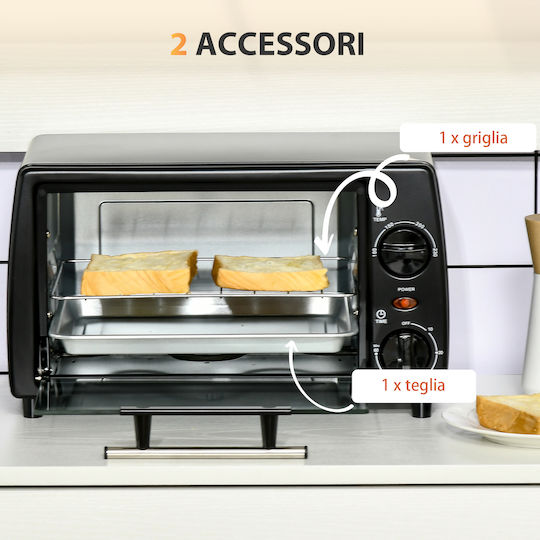 HomCom Electric Countertop Oven 10lt without Burners