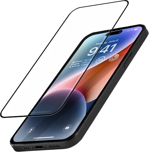 Crong Armour 3D 0.33mm Antibacterial Full Face Tempered Glass Μαύρο (iPhone 14 Pro)