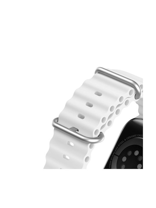 Dux Ducis Oceanwave Version Λουράκι Σιλικόνης Λευκό (Apple Watch 42/44/45mm)