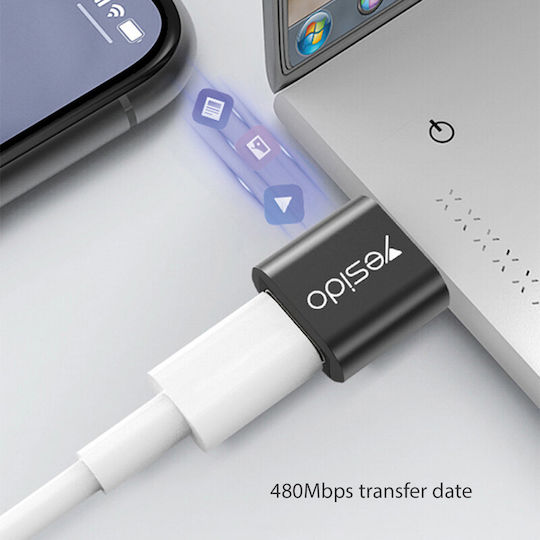 Yesido GS09 Converter USB-A male to USB-C female 1pcs
